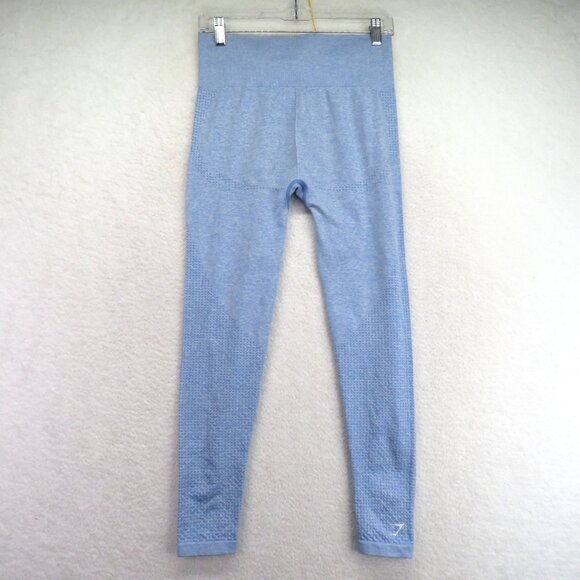 Gymshark Leggings Womens Small Blue Seamless High Rise Textured Yoga Pants Gym - Picture 8 of 10